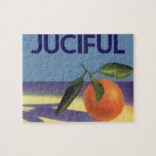 Vintage-Fruchtkisten-Etiketten-Kunst, Juciful Oran Puzzle