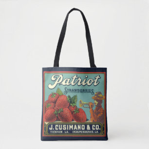 Vintage-Fruchtkisten-Etiketten-Kunst Patriot-Erdbe Tasche