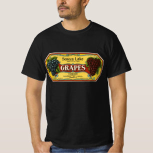 Vintage-Fruchtkisten-Etiketten-Kunst, Seneca Lake  T-Shirt
