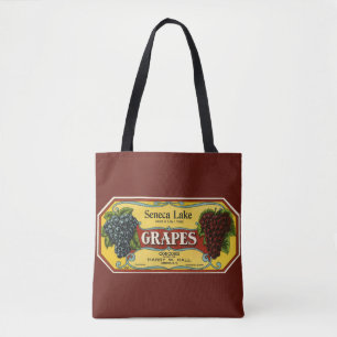 Vintage-Fruchtkisten-Etiketten-Kunst, Seneca Lake  Tasche