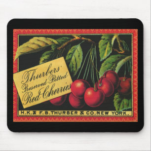 Vintage-Fruchtkisten-Etiketten-Kunst, Thurber-Kirs Mousepad