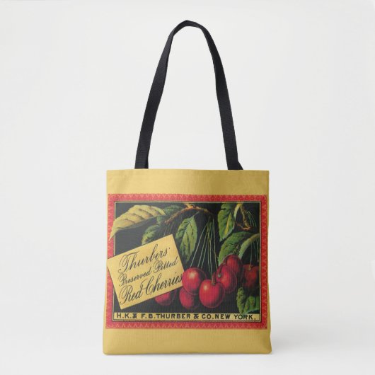 Vintage-Fruchtkisten-Etiketten-Kunst, Thurber-Kirs Tasche (Vorderseite)