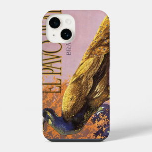 Vintage-Fruchtkisten-Etikettenkunst El Pavo Pfau V iPhone Hülle