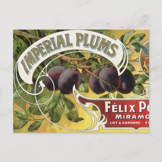 Vintage-Fruchtkisten-Etikettenkunst, Imperial Pfla Postkarte (Vorderseite)