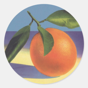 Vintage-Fruchtkisten-Etikettenkunst, Juciful Orang Runder Aufkleber