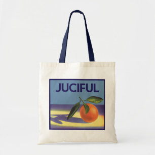 Vintage-Fruchtkisten-Etikettenkunst, Juciful Orang Tragetasche