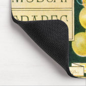 Vintage-Fruchtkisten-Etikettenkunst, Muskat-Traube Mousepad (Ecke)
