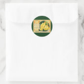Vintage-Fruchtkisten-Etikettenkunst, Muskat-Traube Runder Aufkleber (Tasche)