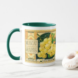 Vintage-Fruchtkisten-Etikettenkunst, Muskat-Traube Tasse