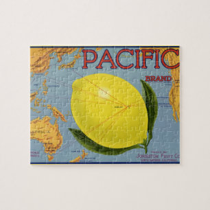 Vintage-Fruchtkisten-Etikettenkunst Pacific Lemon  Puzzle