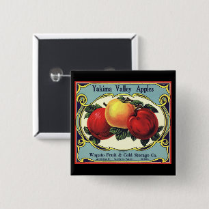 Vintage-Fruchtkisten-Etikettenkunst Yakima Valley  Button