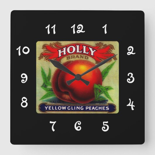 Vintage Fruchtkorbmarke Holly - Wanduhr (Vorderseite)