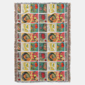 Vintage-Fruchtlabel-Muster Decke (Vorderseite Vertikal)