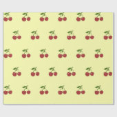 Vintage-Fruchtmuster Gelb & Rote Kirsche Geschenkpapier (Flach)