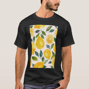 Vintage-Fruchtmuster-Kunst-Limonen-Wasserfarbe 1 T-Shirt