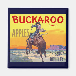 Vintage-Fruchtschachtel-Etikettenkunst, Buckaroo-Ä Magnet