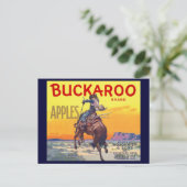 Vintage-Fruchtschachtel-Etikettenkunst, Buckaroo-Ä Postkarte (Stehend Vorderseite)