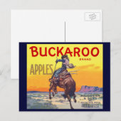 Vintage-Fruchtschachtel-Etikettenkunst, Buckaroo-Ä Postkarte (Vorne/Hinten)