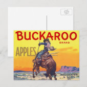 Vintage-Fruchtschachtel-Etikettenkunst, Buckaroo-Ä Postkarte (Vorne/Hinten)
