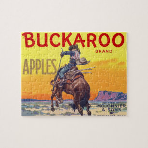 Vintage-Fruchtschachtel-Etikettenkunst, Buckaroo-Ä Puzzle