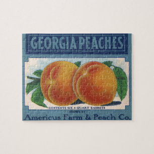 Vintage-Fruchtschachtel-Etikettenkunst, Georgia-Pf Puzzle