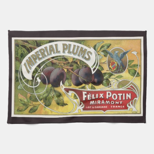 Vintage-Fruchtschachtel-Etikettenkunst, Imperial-P Geschirrtuch (Horizontal)
