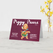 Vintage-Fruchtschachtel-Etikettenkunst mit Piggy B Karte (Gelbe Blume)