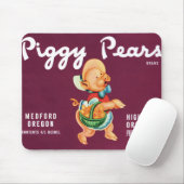 Vintage-Fruchtschachtel-Etikettenkunst mit Piggy B Mousepad (Mit Mouse)