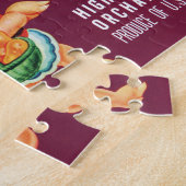 Vintage-Fruchtschachtel-Etikettenkunst mit Piggy B Puzzle (Seite)