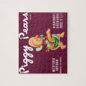 Vintage-Fruchtschachtel-Etikettenkunst mit Piggy B Puzzle (Vertikal)