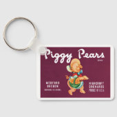 Vintage-Fruchtschachtel-Etikettenkunst mit Piggy B Schlüsselanhänger (Rückseite)