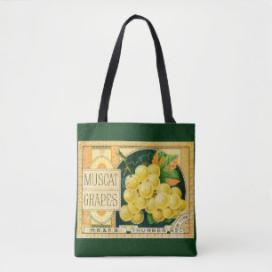 Vintage-Fruchtschachtel-Etikettenkunst, Muskat-Tra Tasche