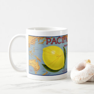 Vintage-Fruchtschachtel-Etikettenkunst Pacific Zit Kaffeetasse