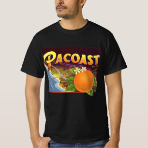 Vintage-Fruchtschachtel-Etikettenkunst, Pacoast-Or T-Shirt