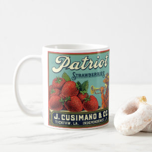 Vintage-Fruchtschachtel-Etikettenkunst Patriot-Erd Kaffeetasse