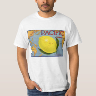 Vintage-Fruchtschachtel-Etikettenkunst Pazifische  T-Shirt