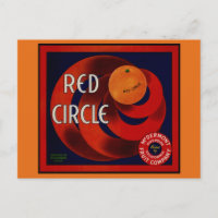 Vintage-Fruchtschachtel-Etikettenkunst Rote-Kreis-
