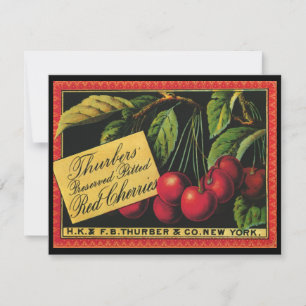Vintage-Fruchtschachtel-Etikettenkunst, Thurber-Ki