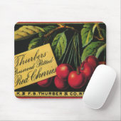Vintage-Fruchtschachtel-Etikettenkunst, Thurber-Ki Mousepad (Mit Mouse)
