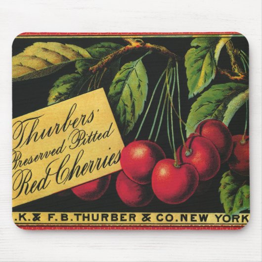 Vintage-Fruchtschachtel-Etikettenkunst, Thurber-Ki Mousepad (Vorne)