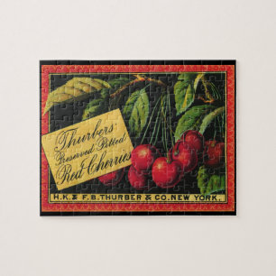 Vintage-Fruchtschachtel-Etikettenkunst, Thurber-Ki Puzzle