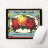 Vintage-Fruchtschachtel-Etikettenkunst Yakima Vall Mousepad (Mit Mouse)
