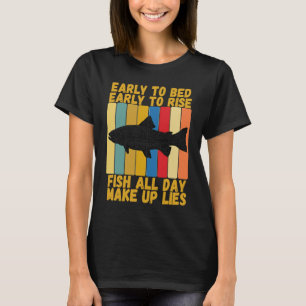 Vintage Früh ins Bett Früh aufstehen Lustiger Fore T-Shirt