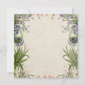 Vintage Frühjahrsblumenhochzeit Einladung (Rückseite)