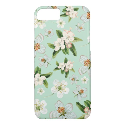 Vintage Frühjahrsblüte-Blume Muster Case-Mate iPhone Hülle (Rückseite)