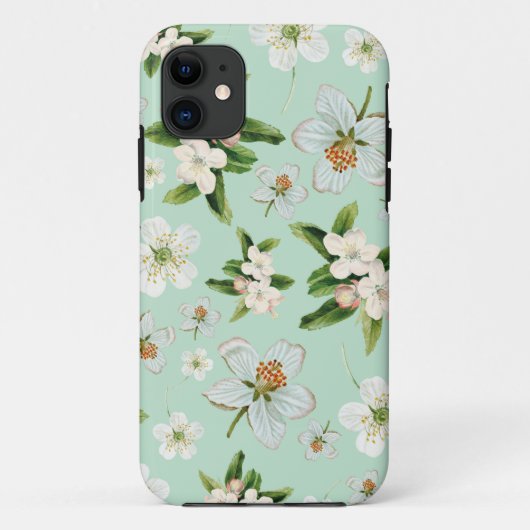 Vintage Frühjahrsblüte-Blume Muster Case-Mate iPhone Hülle (Rückseite)