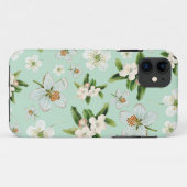 Vintage Frühjahrsblüte-Blume Muster Case-Mate iPhone Hülle (Rückseite (Horizontal))