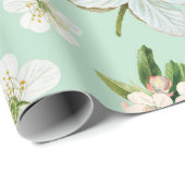 Vintage Frühjahrsblüte-Blume Muster Geschenkpapier (Rolleneckpunkt)