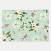 Vintage Frühjahrsblüte-Blume Muster Geschenkpapier Set (Vorderseite 2)