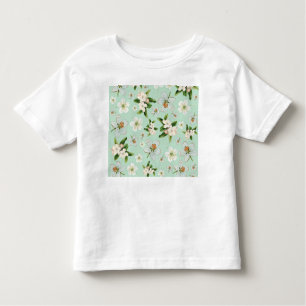Vintage Frühjahrsblüte-Blume Muster Kleinkind T-shirt